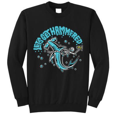 Hammerhead Shark Drinking Pun Let's Get Hammered Party Tall Sweatshirt