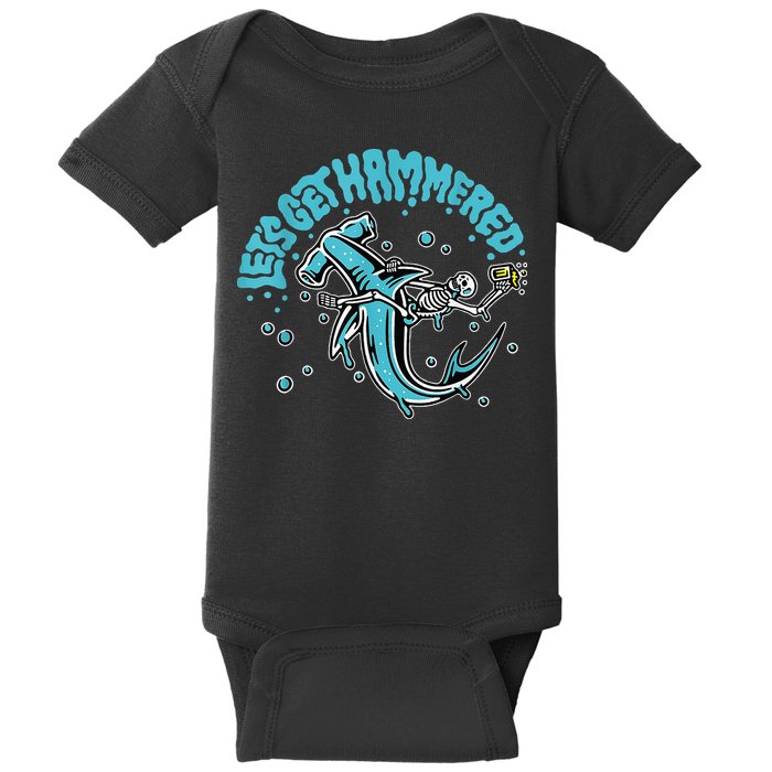 Hammerhead Shark Drinking Pun Let's Get Hammered Party Baby Bodysuit