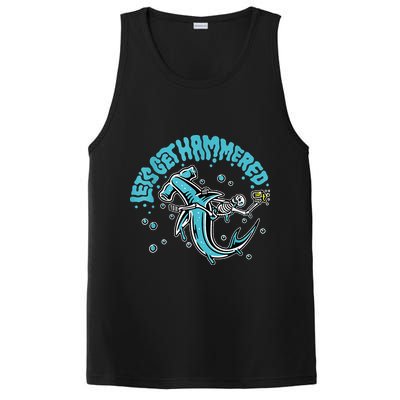 Hammerhead Shark Drinking Pun Let's Get Hammered Party PosiCharge Competitor Tank