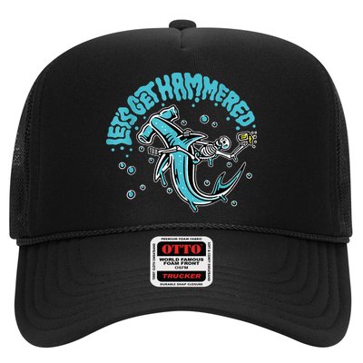 Hammerhead Shark Drinking Pun Let's Get Hammered Party Trucker Hat