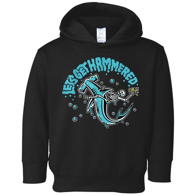 Hammerhead Shark Drinking Pun Let's Get Hammered Party Toddler Hoodie