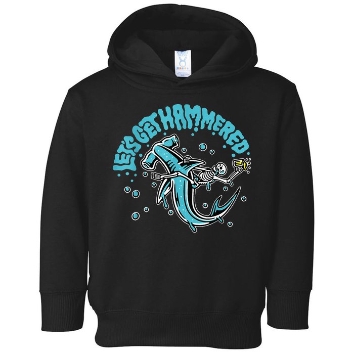 Hammerhead Shark Drinking Pun Let's Get Hammered Party Toddler Hoodie
