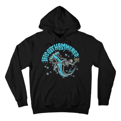 Hammerhead Shark Drinking Pun Let's Get Hammered Party Tall Hoodie