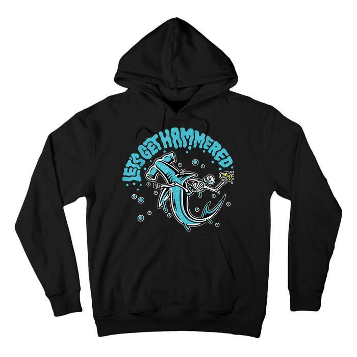Hammerhead Shark Drinking Pun Let's Get Hammered Party Tall Hoodie