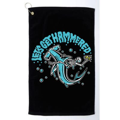 Hammerhead Shark Drinking Pun Let's Get Hammered Party Golf Towel