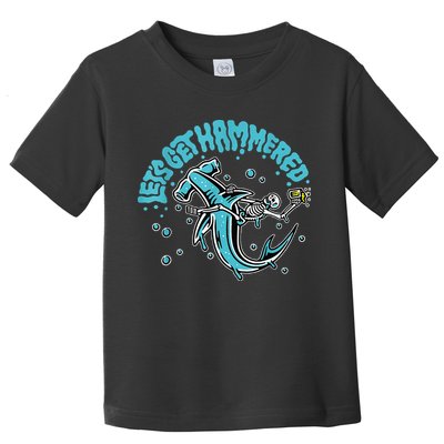 Hammerhead Shark Drinking Pun Let's Get Hammered Party Toddler T-Shirt