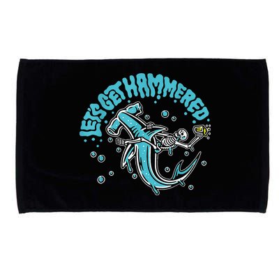 Hammerhead Shark Drinking Pun Let's Get Hammered Party Microfiber Hand Towel