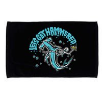 Hammerhead Shark Drinking Pun Let's Get Hammered Party Microfiber Hand Towel