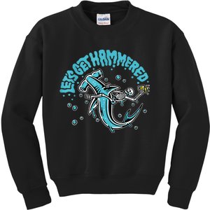 Hammerhead Shark Drinking Pun Let's Get Hammered Party Kids Sweatshirt