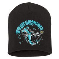 Hammerhead Shark Drinking Pun Let's Get Hammered Party Short Acrylic Beanie