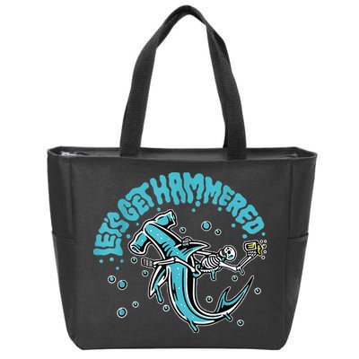 Hammerhead Shark Drinking Pun Let's Get Hammered Party Zip Tote Bag