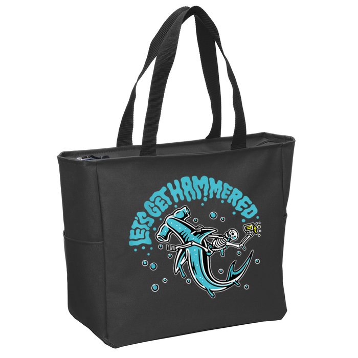 Hammerhead Shark Drinking Pun Let's Get Hammered Party Zip Tote Bag