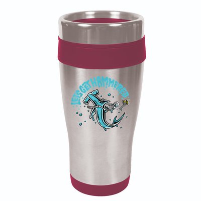Hammerhead Shark Drinking Pun Let's Get Hammered Party 16oz Travel Tumbler