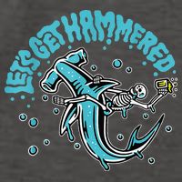 Hammerhead Shark Drinking Pun Let's Get Hammered Party Vector Backpack