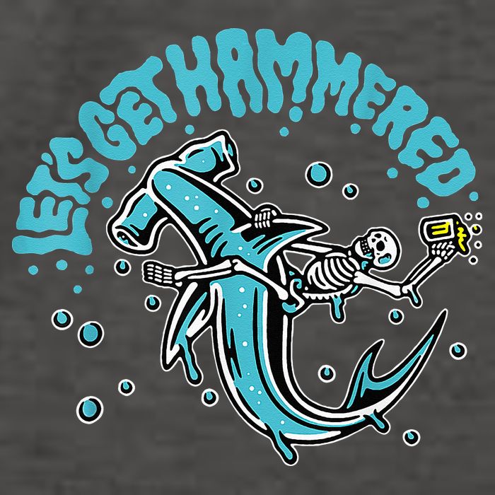 Hammerhead Shark Drinking Pun Let's Get Hammered Party Vector Backpack