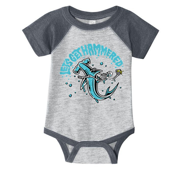 Hammerhead Shark Drinking Pun Let's Get Hammered Party Infant Baby Jersey Bodysuit