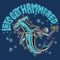 Hammerhead Shark Drinking Pun Let's Get Hammered Party Infant Baby Jersey Bodysuit