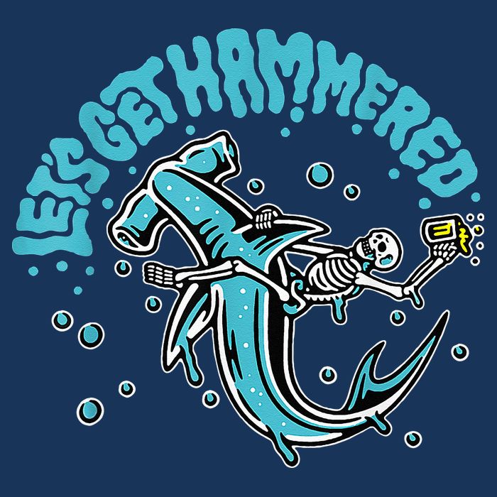 Hammerhead Shark Drinking Pun Let's Get Hammered Party Infant Baby Jersey Bodysuit