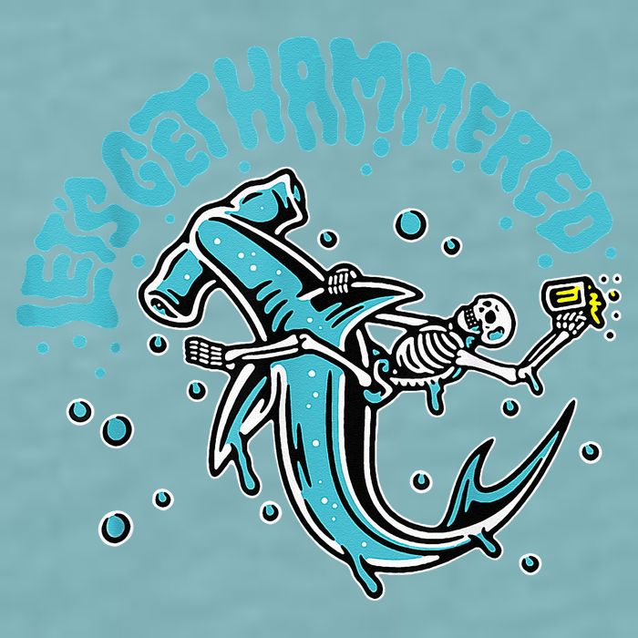 Hammerhead Shark Drinking Pun Let's Get Hammered Party Sueded Cloud Jersey T-Shirt