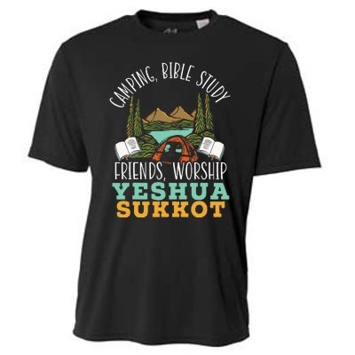 Happy Sukkot Day Lulav Palm Tree Israelite Jewish Cooling Performance Crew T-Shirt