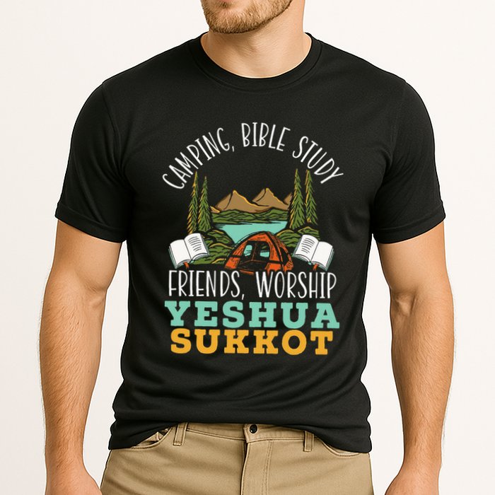 Happy Sukkot Day Lulav Palm Tree Israelite Jewish Cooling Performance Crew T-Shirt