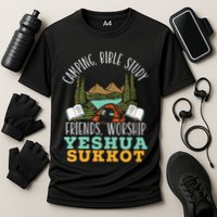 Happy Sukkot Day Lulav Palm Tree Israelite Jewish Cooling Performance Crew T-Shirt