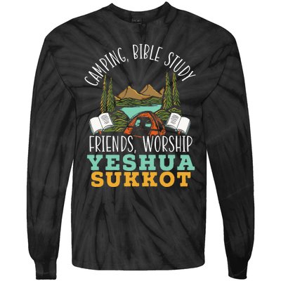 Happy Sukkot Day Lulav Palm Tree Israelite Jewish Tie-Dye Long Sleeve Shirt