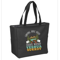 Happy Sukkot Day Lulav Palm Tree Israelite Jewish Zip Tote Bag