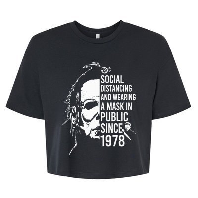 Halloween Social Distancing And Wear A Mask In Public 1978 Bella+Canvas Jersey Crop Tee