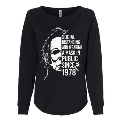 Halloween Social Distancing And Wear A Mask In Public 1978 Womens California Wash Sweatshirt