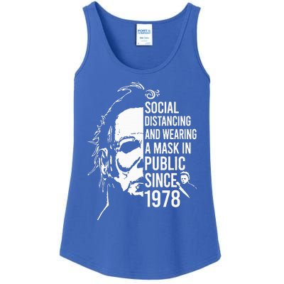 Halloween Social Distancing And Wear A Mask In Public 1978 Ladies Essential Tank