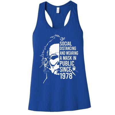 Halloween Social Distancing And Wear A Mask In Public 1978 Women's Racerback Tank