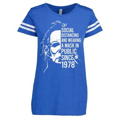 Halloween Social Distancing And Wear A Mask In Public 1978 Enza Ladies Jersey Football T-Shirt