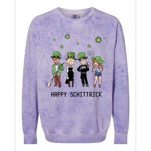 Happy Schittrick David Rose Patricks Day St Patrick's Day Shamrocks Irish Colorblast Crewneck Sweatshirt