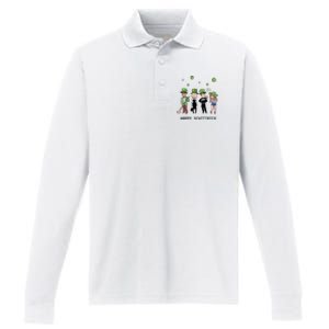 Happy Schittrick David Rose Patricks Day St Patrick's Day Shamrocks Irish Performance Long Sleeve Polo