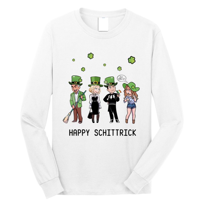 Happy Schittrick David Rose Patricks Day St Patrick's Day Shamrocks Irish Long Sleeve Shirt