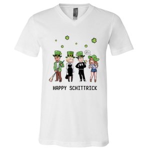 Happy Schittrick David Rose Patricks Day St Patrick's Day Shamrocks Irish V-Neck T-Shirt