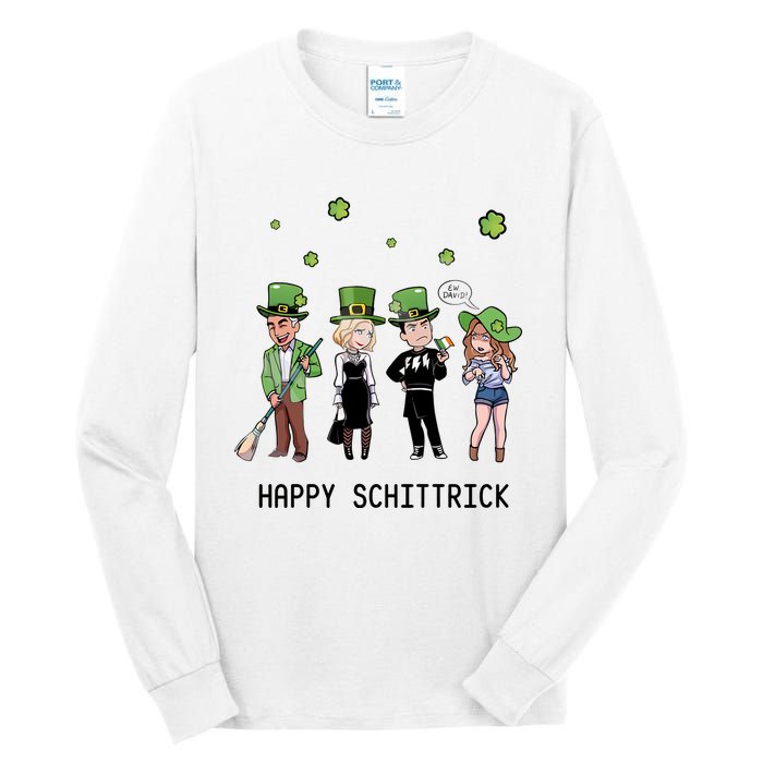 Happy Schittrick David Rose Patricks Day St Patrick's Day Shamrocks Irish Tall Long Sleeve T-Shirt