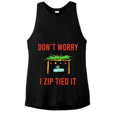 Happy Sukkot DonT Worry I Zip Tied It Jewish Sukkah Builder Ladies PosiCharge Tri-Blend Wicking Tank