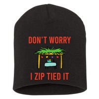 Happy Sukkot DonT Worry I Zip Tied It Jewish Sukkah Builder Short Acrylic Beanie