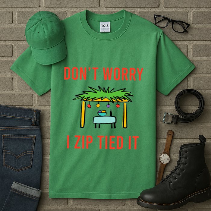 Happy Sukkot DonT Worry I Zip Tied It Jewish Sukkah Builder Tall T-Shirt