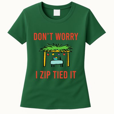 Happy Sukkot DonT Worry I Zip Tied It Jewish Sukkah Builder Womens T-Shirt