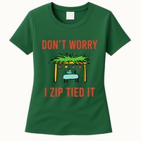 Happy Sukkot DonT Worry I Zip Tied It Jewish Sukkah Builder Womens T-Shirt