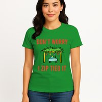 Happy Sukkot DonT Worry I Zip Tied It Jewish Sukkah Builder Womens T-Shirt
