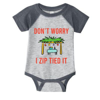 Happy Sukkot DonT Worry I Zip Tied It Jewish Sukkah Builder Infant Baby Jersey Bodysuit