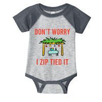 Happy Sukkot DonT Worry I Zip Tied It Jewish Sukkah Builder Infant Baby Jersey Bodysuit