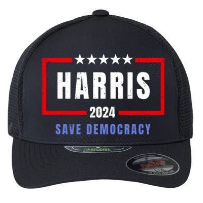 Harris Save Democracy 2024 For President Flexfit Unipanel Trucker Cap