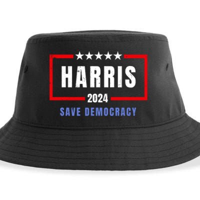 Harris Save Democracy 2024 For President Sustainable Bucket Hat