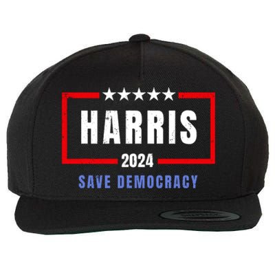 Harris Save Democracy 2024 For President Wool Snapback Cap