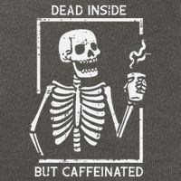 Halloween Skeleton Dead Inside Caffeinated Costume Cotton Canvas Backpack